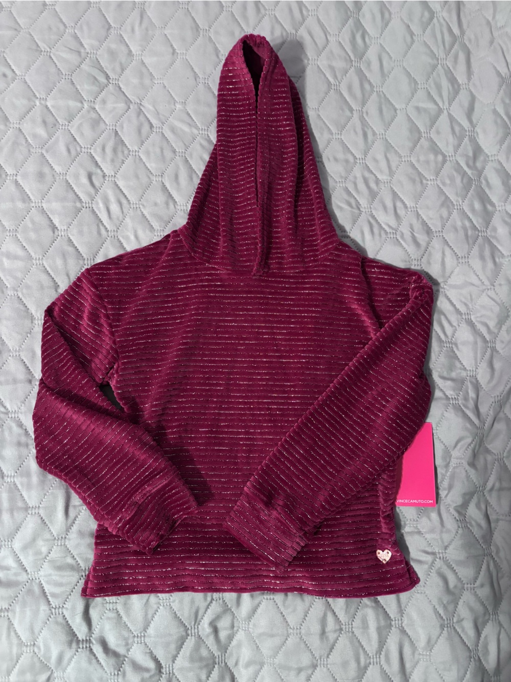 Vince Camuto Magenta Sparkle Ribbed kids Top
